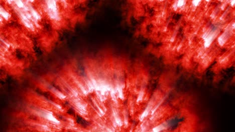 4k abstract looped space background like a burning star from the surface of which rays emanate. high energy boil substance, magic ball or fireball. sci-fi red theme with light rays 1