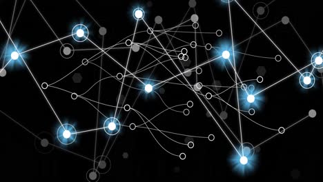 animation of networks of connections and data processing