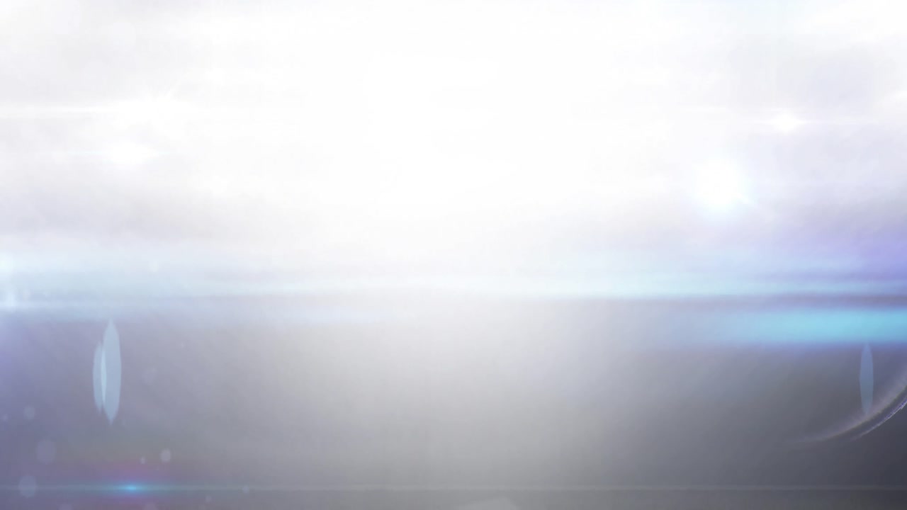 스포츠 경기장 위의 렌즈 플레어와 구름진 하늘의 애니메이션