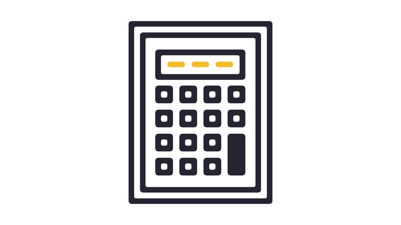 Payment Calculator Line Icon Animation with Alpha