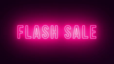 flash sale neon animation with purple colour