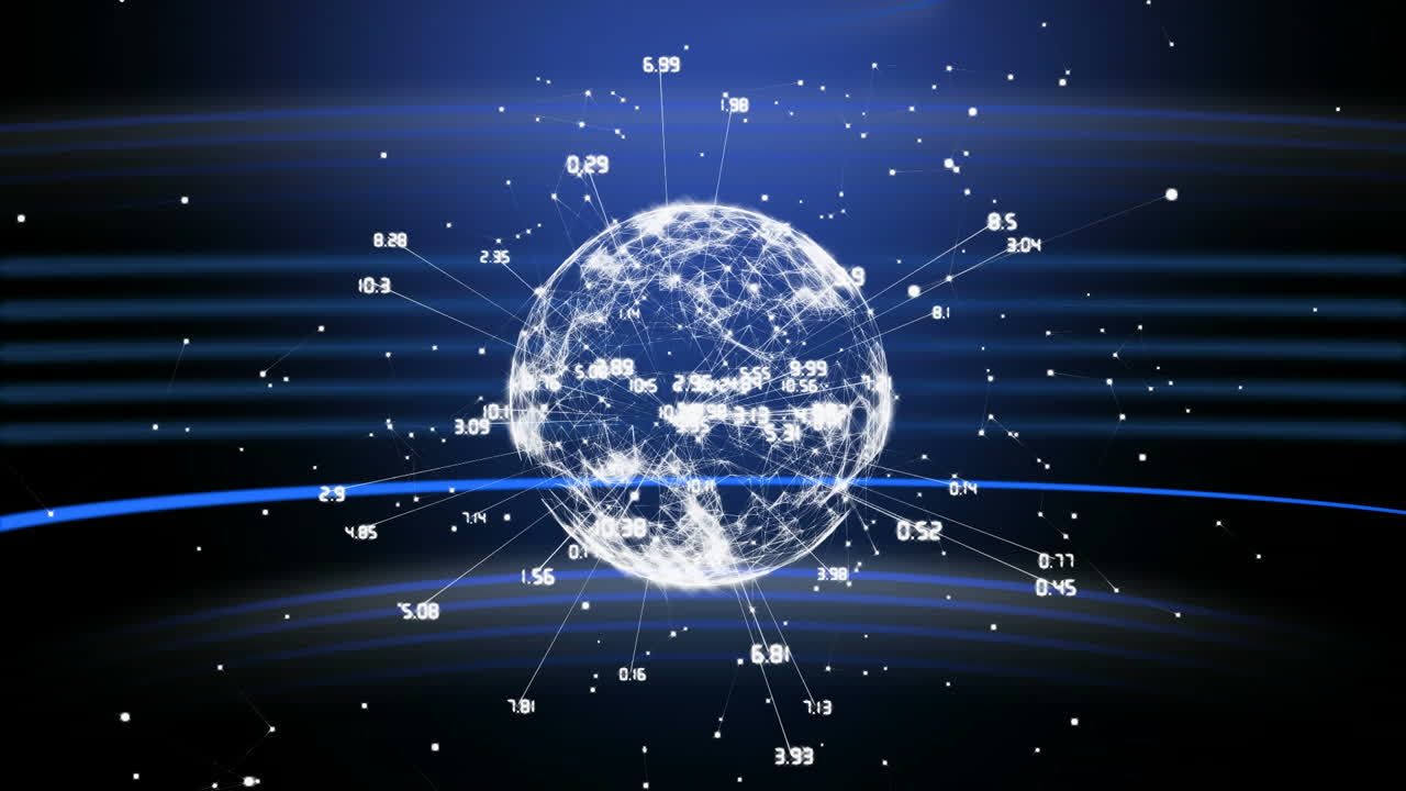 데이터 연결을 갖춘 회전하는 디지털 글로브