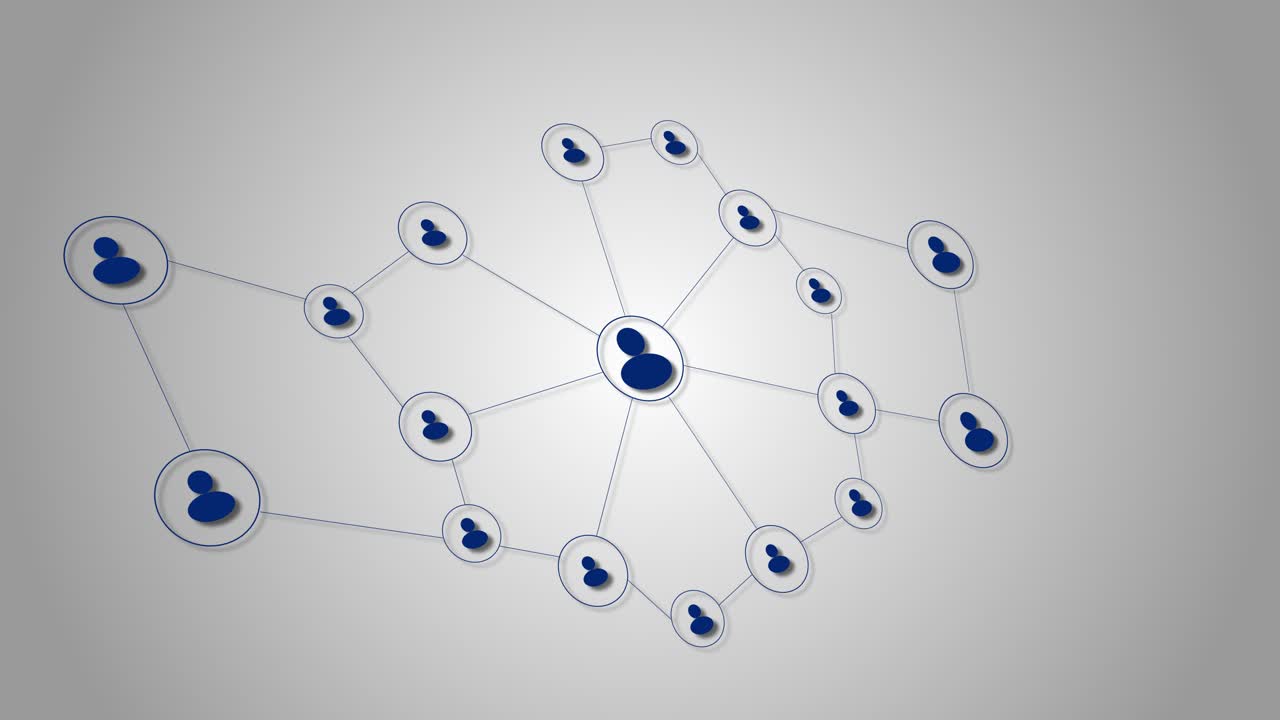 Online people connection internet social networking cyberspace concept icon animation profiles