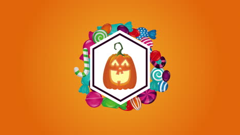 halloween pumpkin and sweet candies