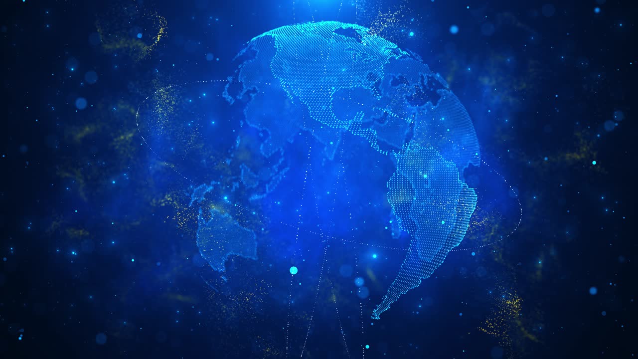 Concetto di connessione di rete e connessioni dati nel mondo digitale globale e cibernetico, tecnologia di dati digitali