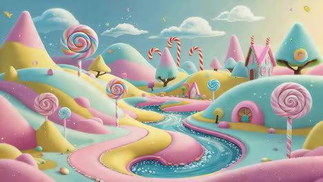 a whimsical pastel candy land