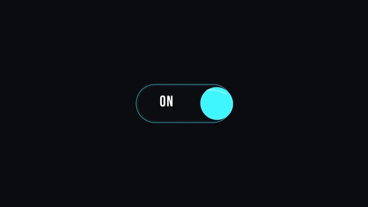 Digital Toggle Switch Turning On and Off