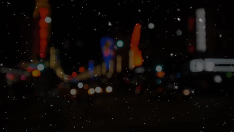 Animation-Des-Schneesturms-Auf-Verschwommenem-Hintergrund