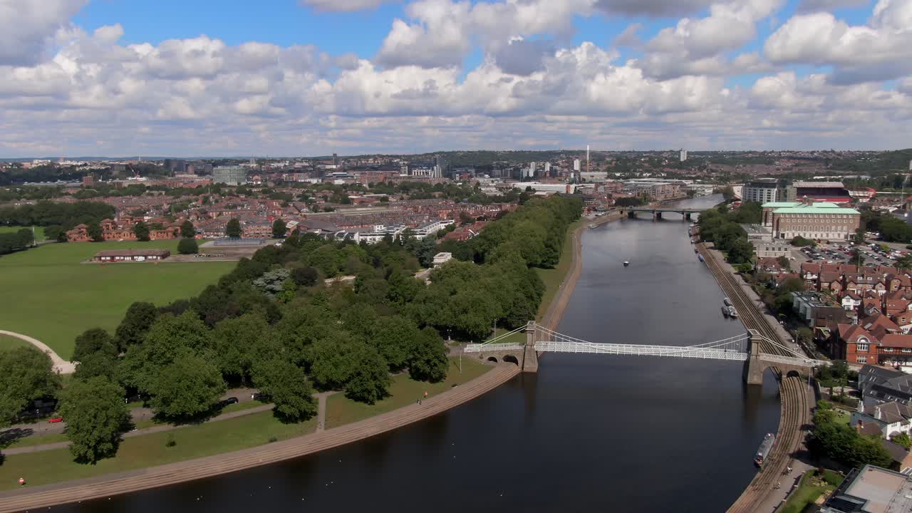 영국 노팅엄 시 에 대한 넓은 공중 전망