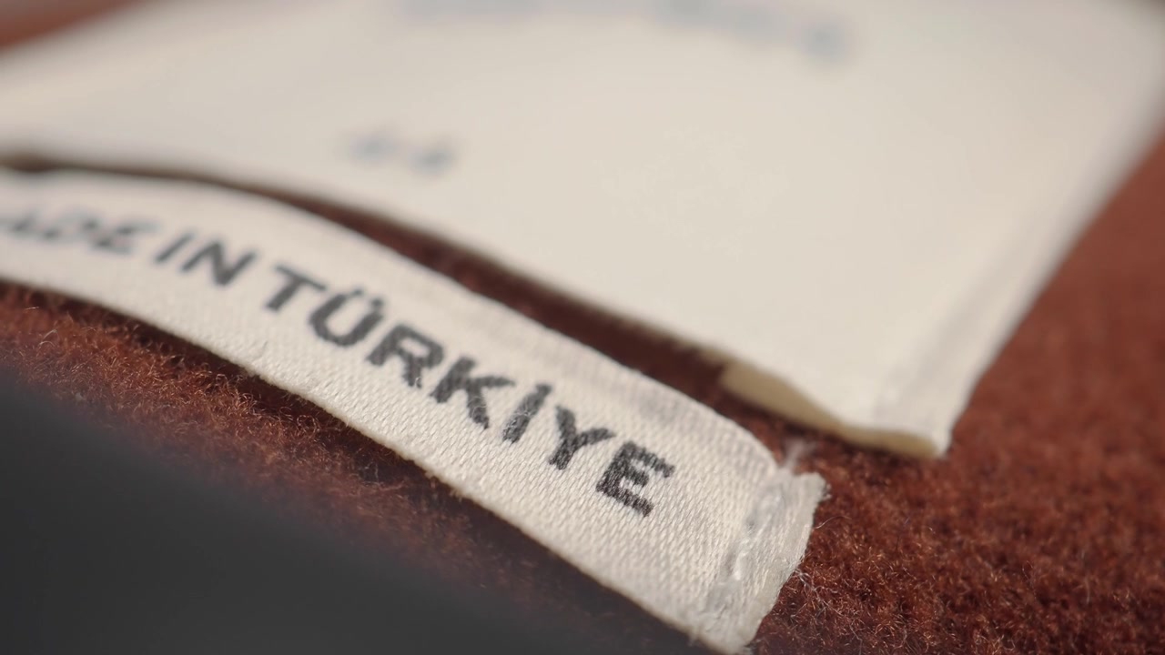 Close-up of a Made in Türkiye Clothing Label