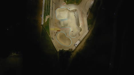 birds eye view of the lee and joe jamail skate park across from downtown houston