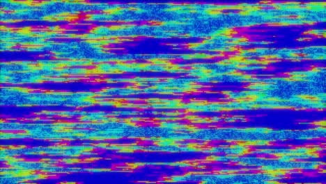 animación de formas geométricas en movimiento sobre ruidos de pantalla sobre fondo azul