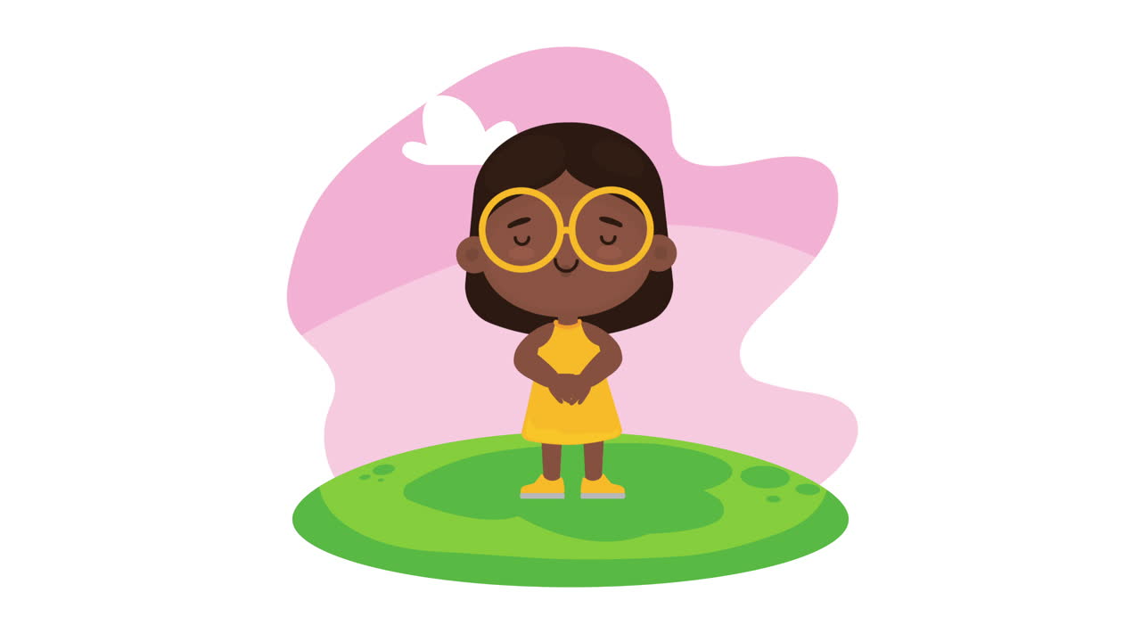 una linda chica afroamericana en un vestido amarillo