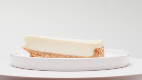 slice of cheesecake on a white plate