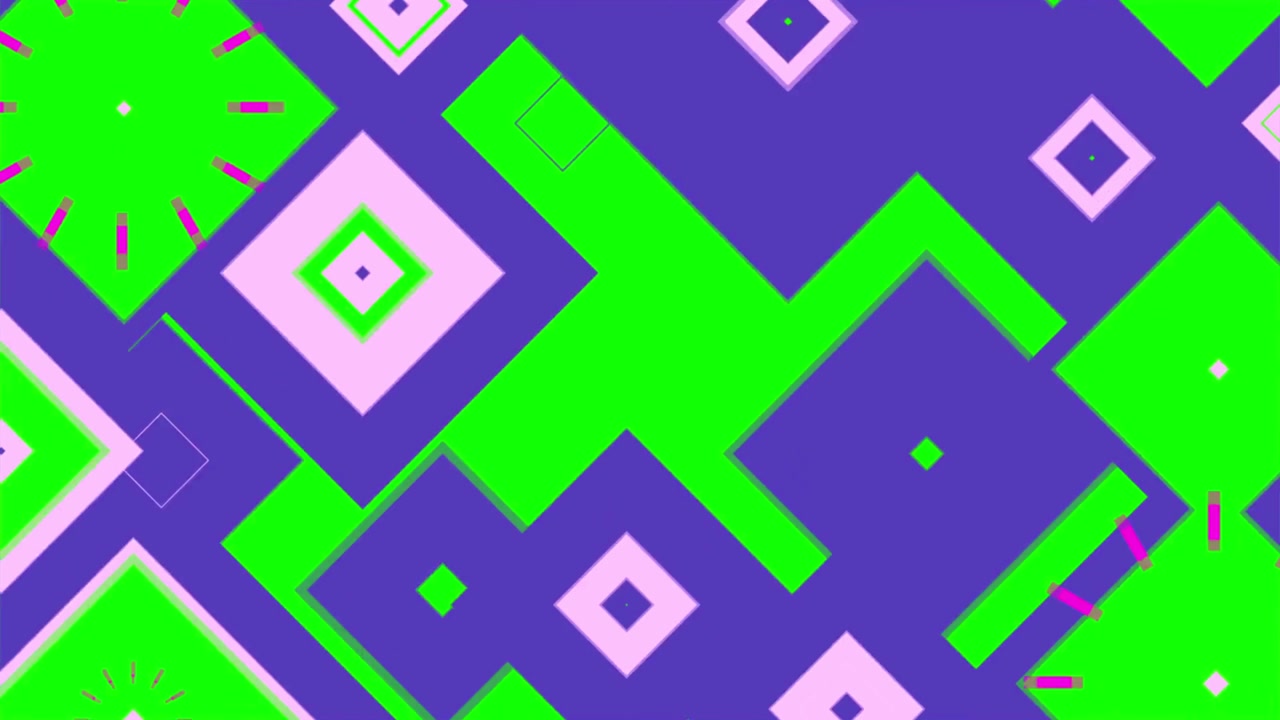Animated Geometric Diamond Shapes Transition on Green Screen
