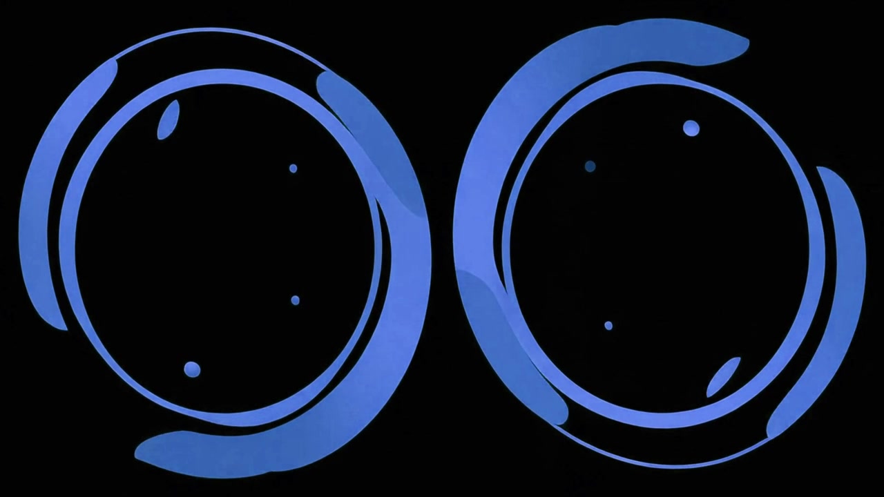 Abstracte blauwe cirkelvormige motion graphics op zwarte achtergrond