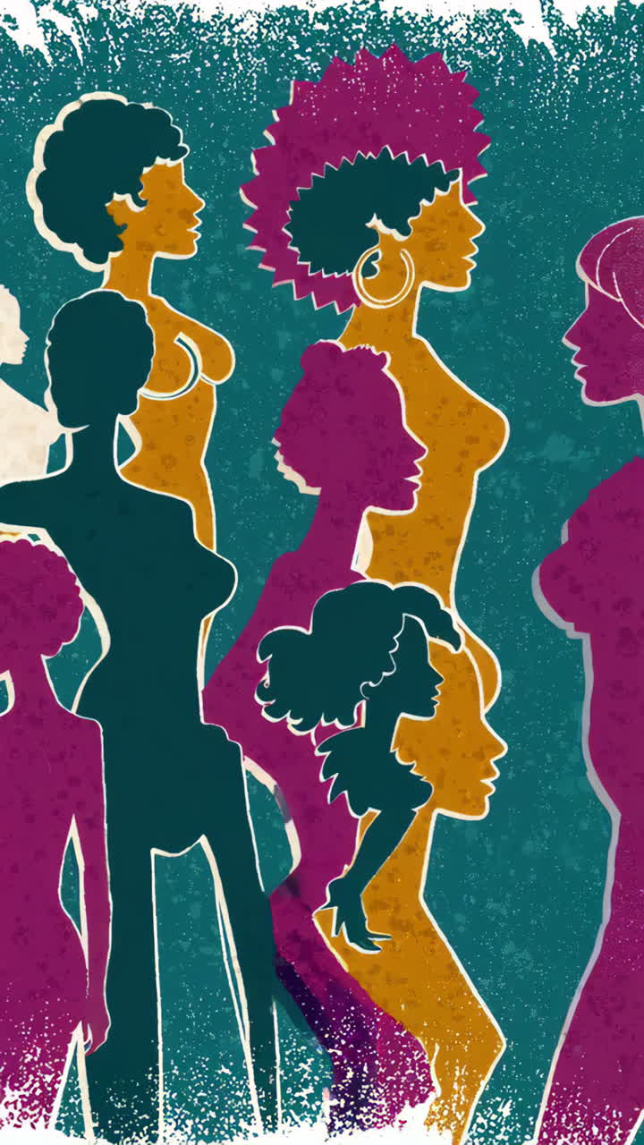 Diverse Female Silhouettes Illustration