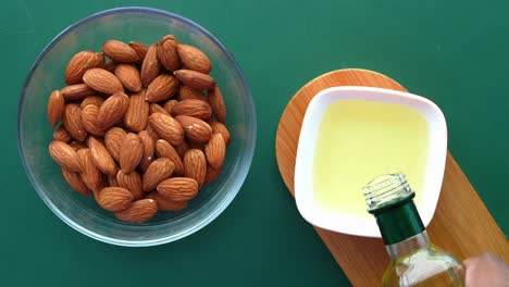 almond oil and almonds