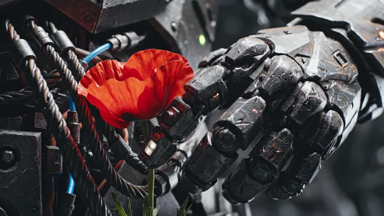 Robot Hand Holding a Poppy