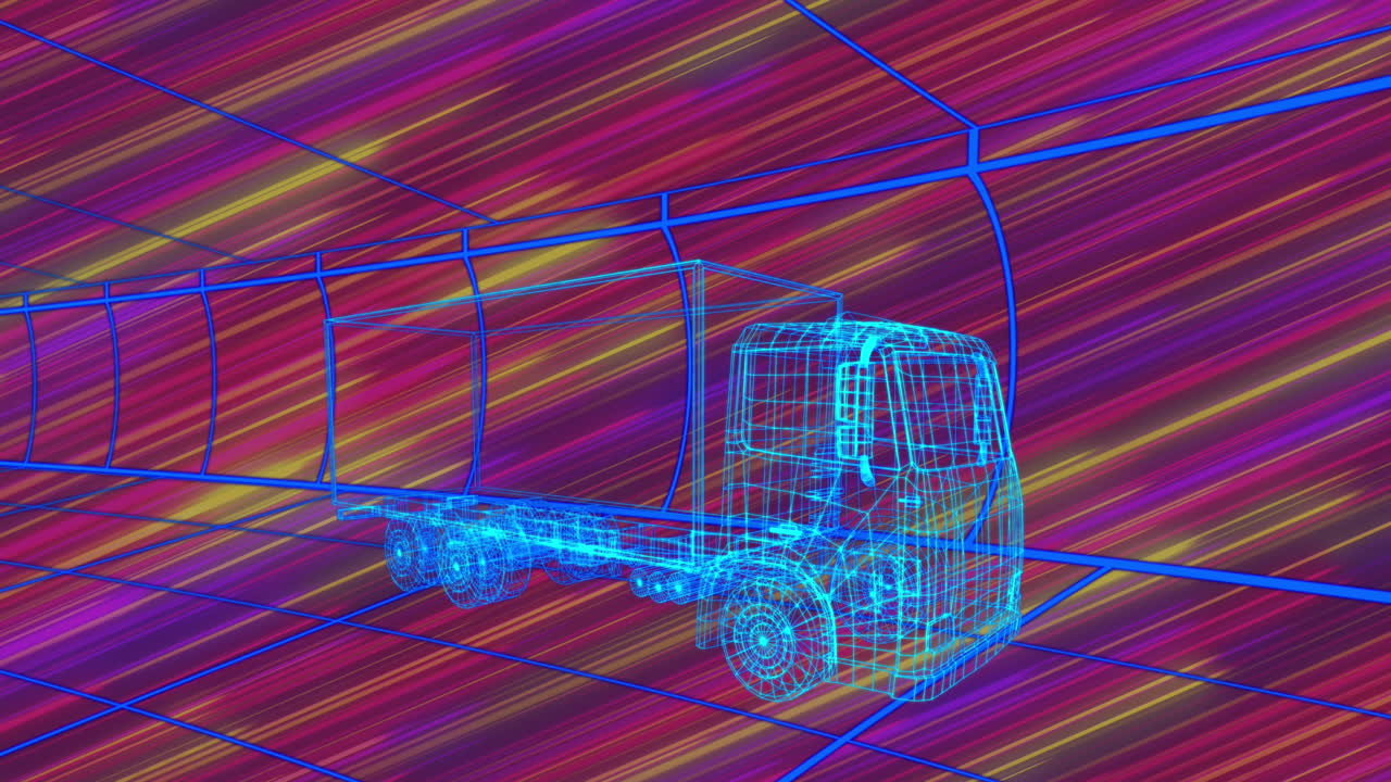 다채로운 움직이는 배경에 트럭 프로젝트의 애니메이션