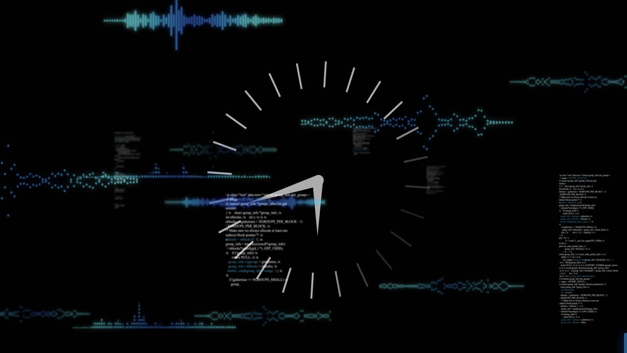 Animation of data processing over clock