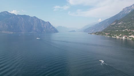 Jetskiing-And-Boating-In-The-Calm-Waters-Of-Lake-Garda-In-Italy