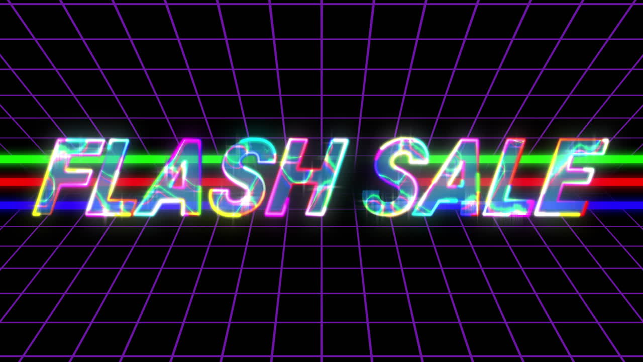 골든 플래시 판매 광고 80년대 레트로 배경