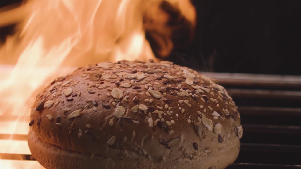 Burger Bun Grilling on a Grill