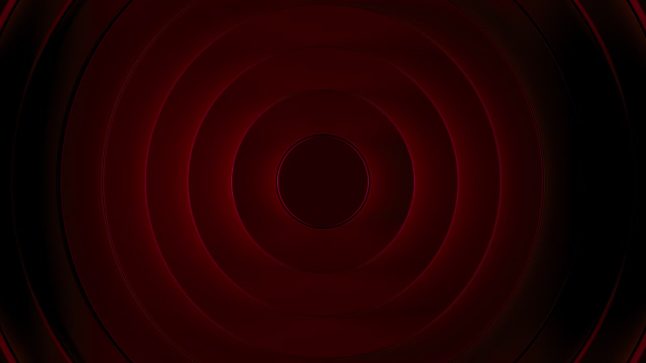 Rød og sort koncentrisk ringtunnel med dramatisk belysning. Looped 3D-rendering