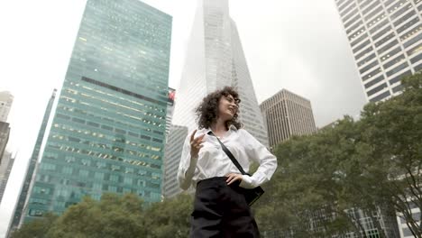 happy young woman dancing. ny.
