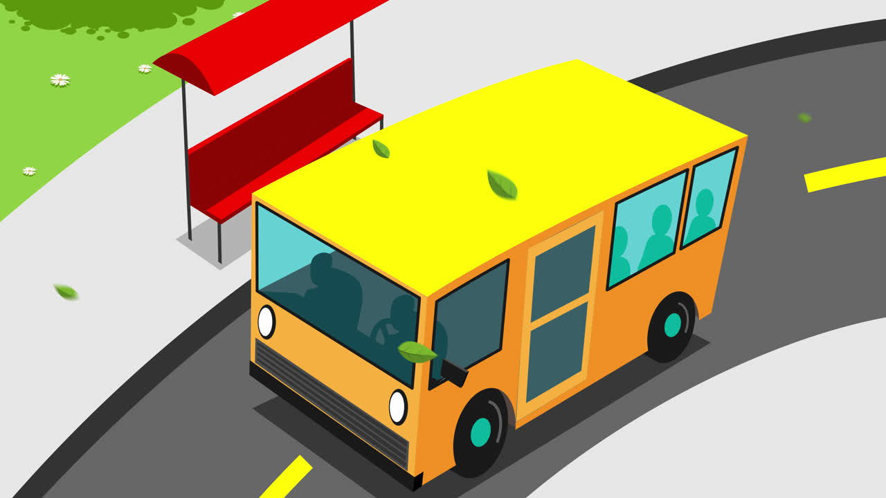 버스 정류장에서