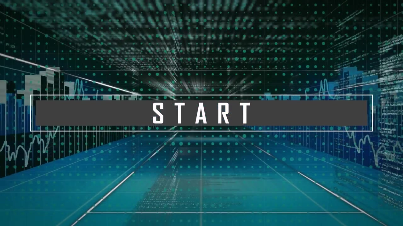 Animation of start text and data processing