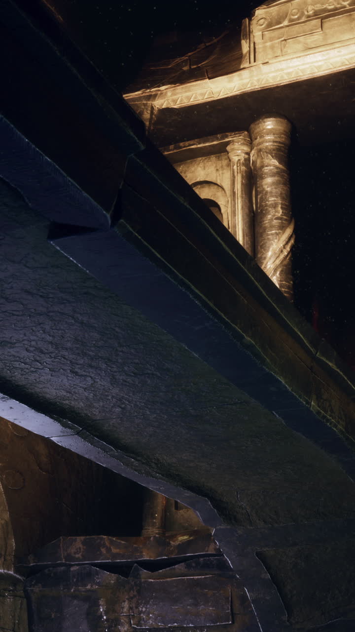 interior del antiguo templo en ruinas