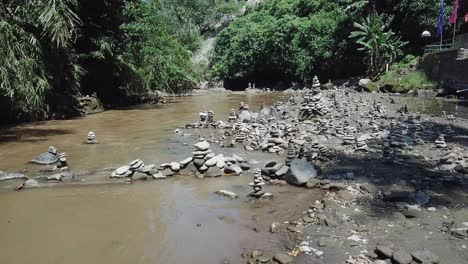 flying over the mountain river