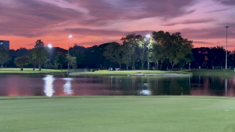 serene sunset view at a golf course