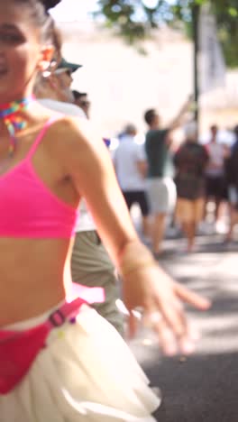 woman at a pride parade