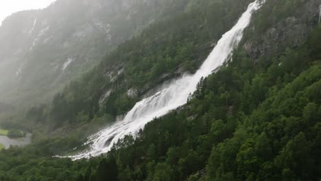 vidfossen norway, slow motion drone view