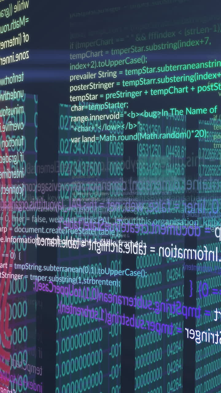 animation du traitement des données sur fond noir