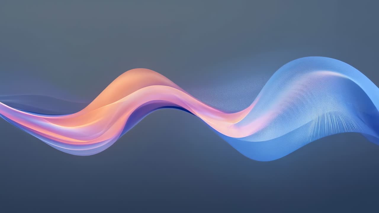 Inquadratura iniziale di un nastro colorato che scorre a destra, mostrando linee a griglia e bagliore sul bordo come sfondo su ardesia