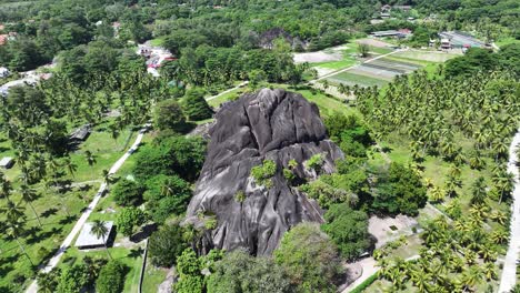 giant union rock at la digue island in victoria seychelles