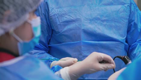 doctors during surgery process. portrait of surgeon doctor perform surgery