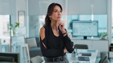 businesswoman thinking in the office