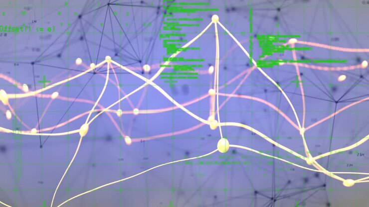 Animation of data processing over connections