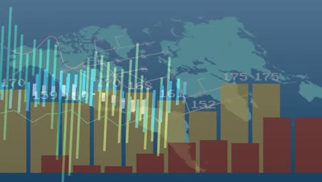 Animación-Del-Procesamiento-De-Datos-Sobre-El-Mapa-Mundial