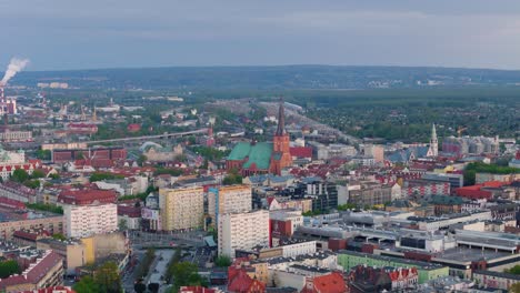 Aerial-view-of-Szczecin-panorama,-city-landscape-view