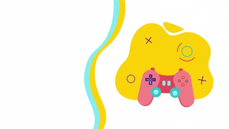 video en 4k de un joystick de dibujos animados sobre un fondo blanco.