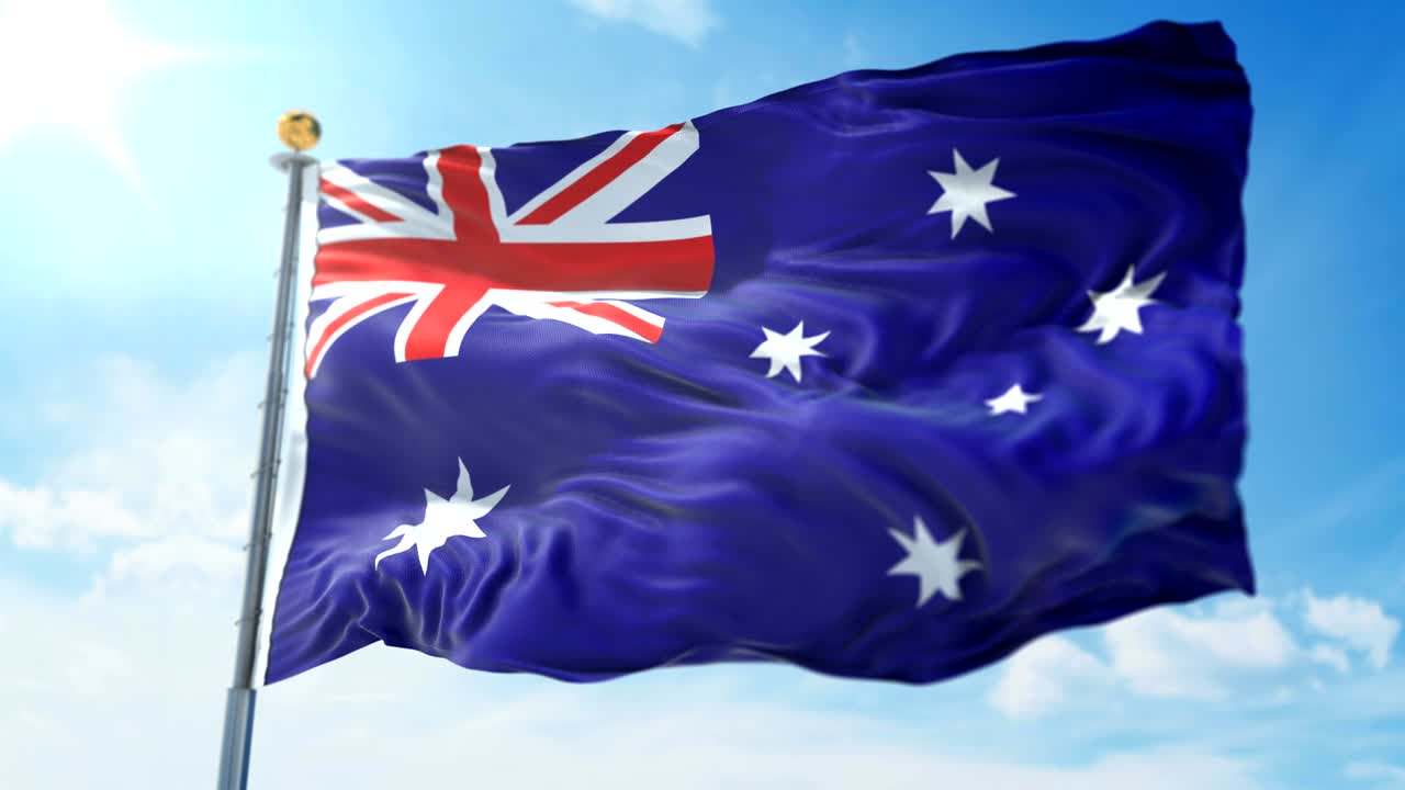 오스트레일리아 발의 3d 렌더링 영상: 아름다운 섬유 천 줄이 흔들리고