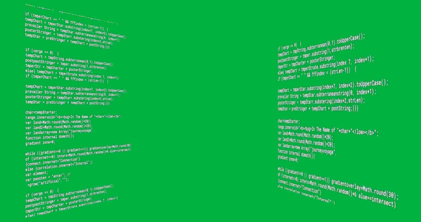 Animation of data processing moving on transparent background