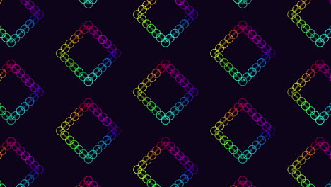 repite el patrón de cubos futuristas de neón con anillos de arco iris en gradiente negro