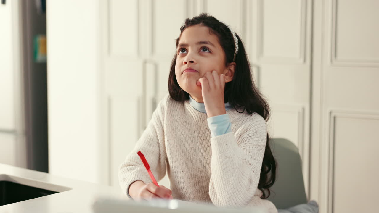 Chica haciendo la tarea
